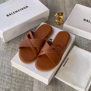 Balenciaga Crisscross Leather Pam