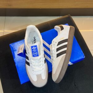 Adidas Samba Cloud White and Black Stripes